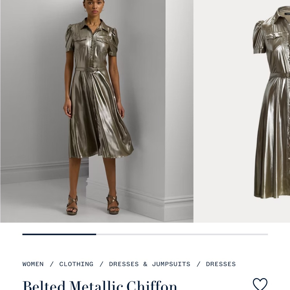 Metallic Chiffon Dress